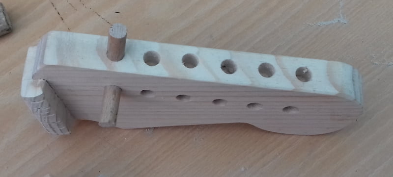 guitar head stock drilled