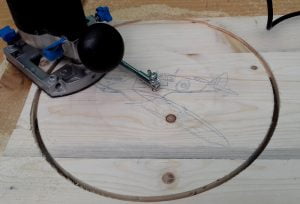 using a router to cut a circular clock face
