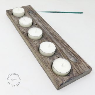 Pallet Wood Tealight & Incense Burner 01 | White
