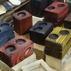 Palletwood Block Tealight Holders - dyed