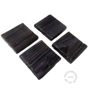 Pallet Wood Coaster 12 | Shou Sugi Ban | Black