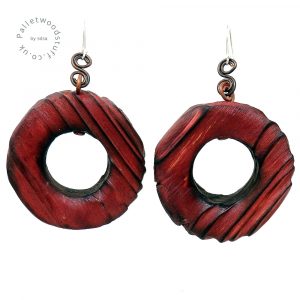Rustic Wooden Earrings - Ruby | Shou Sugi Ban on Palletwood